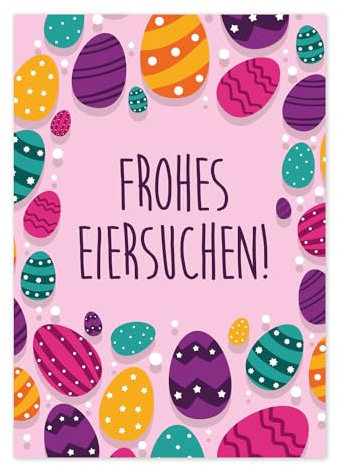 #detailverliebt 15 Oster-Karten Frohes Eiersuchen I dv034 I DIN A6 I Grußkarten Postkarte im Set mit Umschlägen Frohe Ostern blanko ohne Text