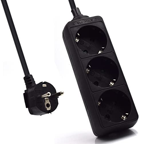 Ewent Regleta 3xSchuko Negra