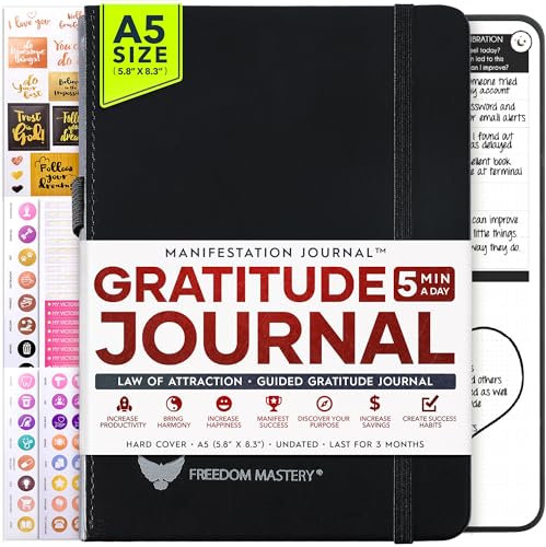 Gratitude Journal - Life & Goal Planner, a 90 Day Journey Creating Your Dream Life – Persönliches Dankbarkeits-Tagebuch, Wochenerfolgsplaner, Visionboard & Organizer + Planer-Aufkleber, undatiert