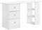 [en.casa] Schreibtisch 120x49x72cm mit 3 Ablageflächen und Schubladen Bürotisch Computertisch PC Tisch Weiß