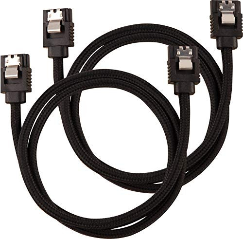 Corsair Premium Sleeved SATA 3 Kabel (6Gbps, 60 cm) Schwarz