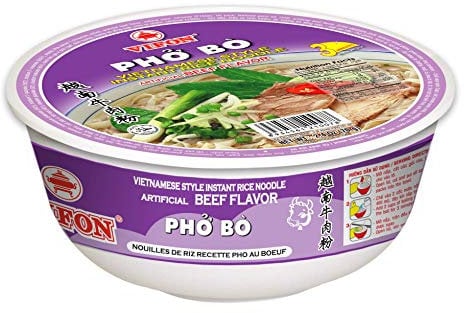 VIFON Pho Vietnamese Beef Rice Noodles Oriental Style Phở Bò - Bowl - 70G 12 pack
