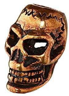 NKlaus SET 2x Bartperle SKULL Totenkopf Bronze SCHMUCKPERLE Lockenperle 40506
