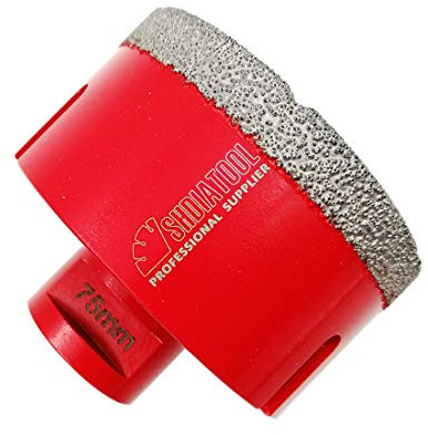 SHDIATOOL Broca de Diamante 75MM Vacío Soldadura para Perforación en Seco Porcelana Azulejo Granito Mármol M14