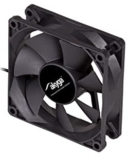 AKYGA AW-8A-BK Gehäuselüfter 80 mm Lüfter für PC Molex 12 V Schwarz 2000 RPM