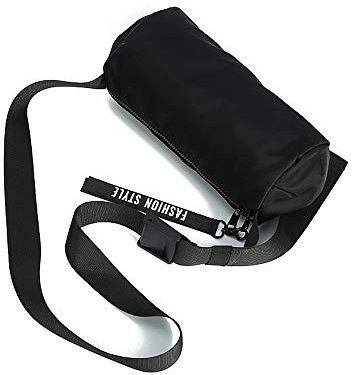 JIUFENG Herren Street Hip Hop Style Schultertasche Sport wasserdichte Zylinder Umhängetasche (Schwarz)