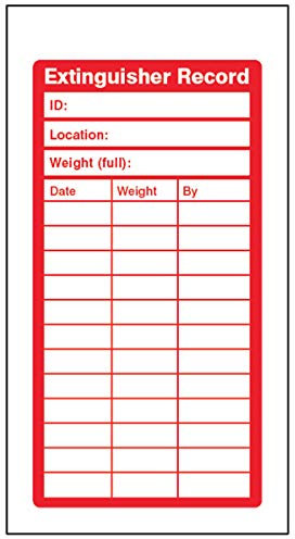 Caledonia Signs 51080 Fire Extinguisher Inspection Record Tags,red|pink,(pack of 10), 150.0 mm*80.0 mm*10.0 mm