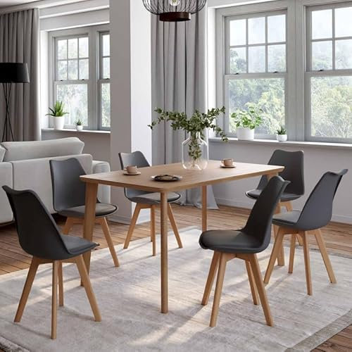 IDMarket - Lot de 6 chaises scandinaves SARA Gris foncé pour Salle à Manger