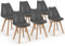 IDMarket - Lot de 6 chaises scandinaves SARA Gris foncé pour Salle à Manger