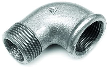 Verzinkt Fitting Temperguss Bogen 90° Innengewinde - Außengewinde (6/4)