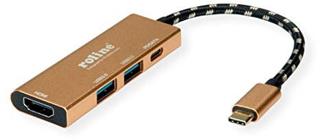 ROLINE GOLD - Docking station USB tipo C, HDMI 4K, 2 USB 3.2 Gen 1, 1 PD