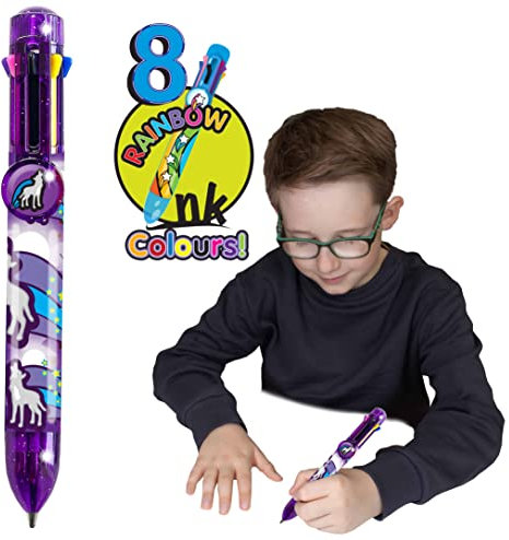Rainbow Writer - Wolf, Farbwechselstifte von Deluxebase. 8-in-1-Kugelschreiber, tolle Neuheitsstifte für Kinder und ideales Büro- oder Schulmaterial