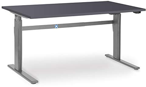 goodsforbusiness GmbH Elektrisch höhenverstellbarer Schreibtisch 200 x 80 cm Anthrazit, höhenverstellbar von 700-1.170 mm, Arbeitstisch Produktionstisch Bürotisch hauseigene Fertigung