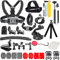 YHTSPORT Kit de Accesorios de cámara de acción para GoPro Hero 13 12 11 10 9 8 MAX 7 6 5 4 Negro GoPro 2018 Session Fusion Silver White Insta360 dji SJCAM APEMAN AKASO y Otras cámaras (28 en 1)