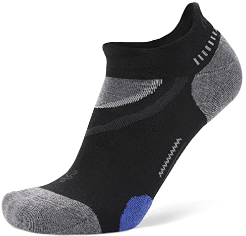 Balega Ultraglide Cushioning Performance No Show Athletic Running Socks for Men and Women (1 Pair), Black, Large