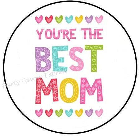 2cmØ 32-Stück! Aufkleber Sticker Briefumschlag-Siegel Post rund YOU'RE BEST MOM MOTHER'S DAY Du bist beste MOM MOTHER'S DAY R454