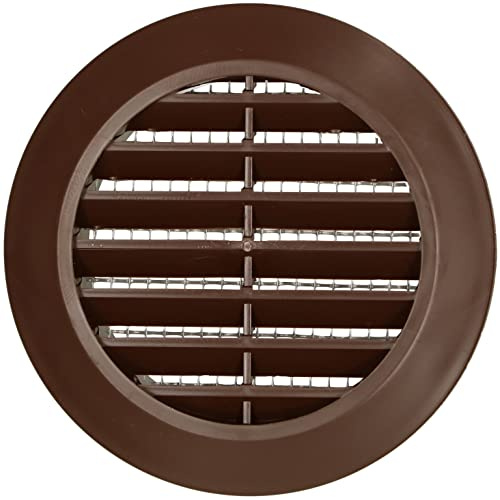 KOTARBAU® - Griglia di ventilazione marrone e rotonda, diametro 60 mm, con griglia di protezione dagli insetti