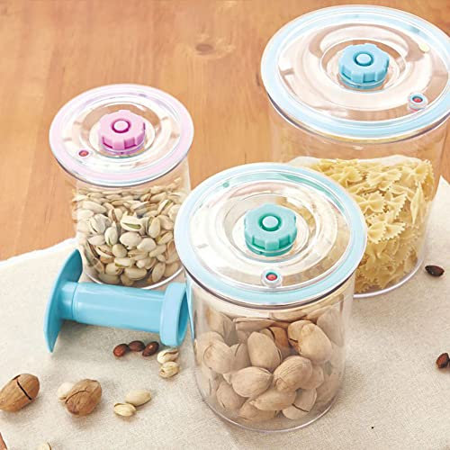 Cicano Contenedor de almacenamiento de alimentos al vacío, hermético, sellado para cereales de café, juego de botes de cocina con bomba manual para alimentos secos y húmedos