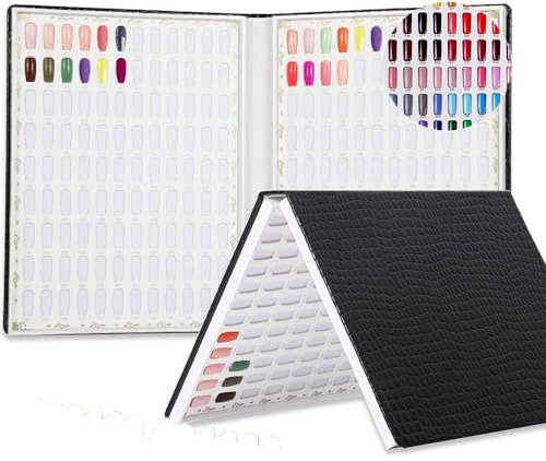 Fayrimi 216 couleurs de pointes d'ongles - Livre de présentation pour nail art - Carte de couleur - Tableau d'affichage - Noir