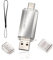 Tipo C Memoria 2 en 1 USB 3.0 64gb, Pen Drive USB C 3.0 64GB Tipo C Y USB 3.0 Memoria Flash 64gb para Smartphones Android/Windows/Pc/Tabletas/Almacenamiento Datos Externo Etc (Plata)