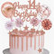 Yunchu Online Tortendeko 14. Geburtstag Mdchen Happy 14th Birthday Cake Topper Rosegold Kuchen Topper fr 14. Geburtstag Cupcake Toppers