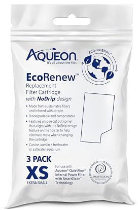 Aqueon Aquarium Fish Tank EcoRenew Filter Cartridge, Extra Small 3 Pack