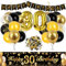 ZeKioen 30 Geburtstag Deko,Deko 30. Geburtstag Junge Mädchen Schwarz Gold Happy Birthday Banner,30 Geburtstag Deko Hintergrund Konfetti Gold 30. Folie Ballons Schwarz Gold Ballons