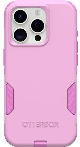 OtterBox iPhone 15 Pro (Only) Commuter Series Case - RUN WILDFLOWER (Pink), slim & tough, pocket-friendly, with port protection