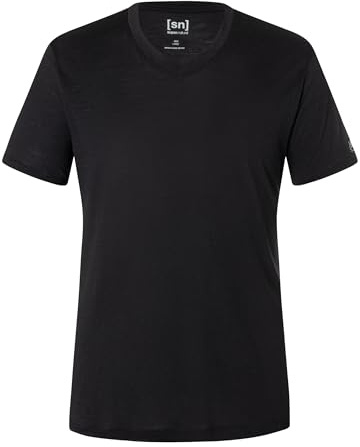 super.natural M SIERRA140 V NECK Merino Shirt Herren - Geruchs- und feuchtigkeitsabweisendes T-Shirt mit V-Ausschnitt, Sommer Funktionswäsche für Sport & Alltag