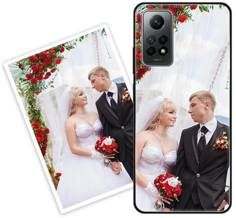 Sunrive Personalisierte Hülle kompatibel mit Xiaomi Redmi Note 12 Pro 4G Handyhülle Benutzerdefiniert Gehärtetes Glas Weicher Etui mit Eigenem Foto Bild Text Individuelle + Displayschutzfolie