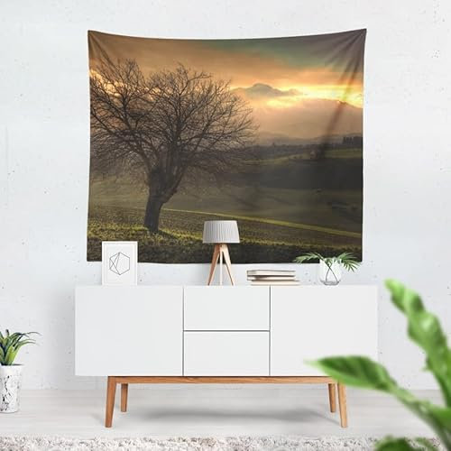 UNZYE Wandteppich Küche Wandtuchbild Schnee Wandbehang Für Outdoor Wanddekoration Tumblr Weiss 100x70cm