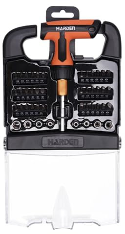 Edward Tools 46 Piece Ratchet Screwdriver Set - Pro T Type Ratchet Screwdriver with Quick Release - Magnetic Tips includes Phillips, Slotted, Hex,Torx,Pozi,Square - 4-10mm Socket Set - Ergo Handle