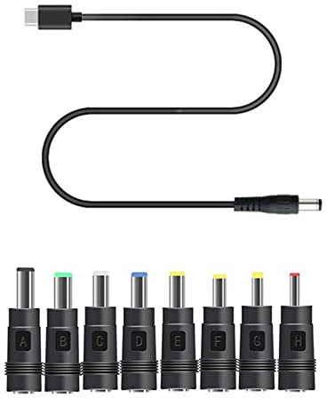 Cable de alimentación USB C PD tipo C a 12 V 3.5 4.8 5.5 mm 8 en 1 para router CCTV luz LED tipo C a cable de alimentación USB C Pd convertidor 12 V cable de alimentación