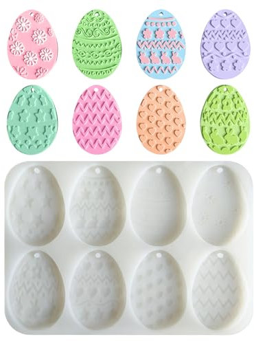 Lergas Ostereier Silikonform, Silikonformen Gießformen Ostern, Silikonform Ostern, DIY Ostereier Schlüsselanhänger Gießformen Silikon, Ostereier Giessform Silikon für Schlüsselanhänger Anhänger