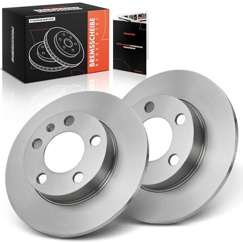 Frankberg Bremsscheibensatz inkl. 2x Bremsscheiben Hinten Voll Ø232mm | Kompatibel mit Golf IV 1J1 Fabia II 542 Polo 9A 9N Ibiza IV 6J5 6P1 Replace# 1J0615601C