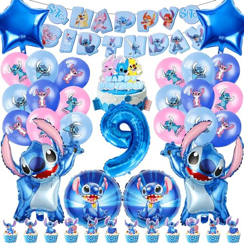 Stitc Deko Geburtstag, Lil und Stitc Geburtstag Deko, Stitc Geburtstagdeko 6 jahre, Stitc Luftballons, Stitc Kuchen Deko, Stitc Tortendeko, Folienballon Party Deko für Kinder