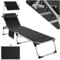 tectake® Sonnenliege mit Dach, Liege klappbar mit Kopfkissen + Seitentasche, zusammenklappbar, leicht tragbar, Strandliege, Liegestuhl klappbar für Garten, Sonnenliege Camping - schwarz