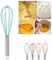 AGS Batidor Manual de Varillas Silicona y Acero Inox, 26cm – Perfecto para Repostería y Cocina, Ligero y Ergonómico, Resistente al Calor, batidor de huevos manual. Colores surtidos
