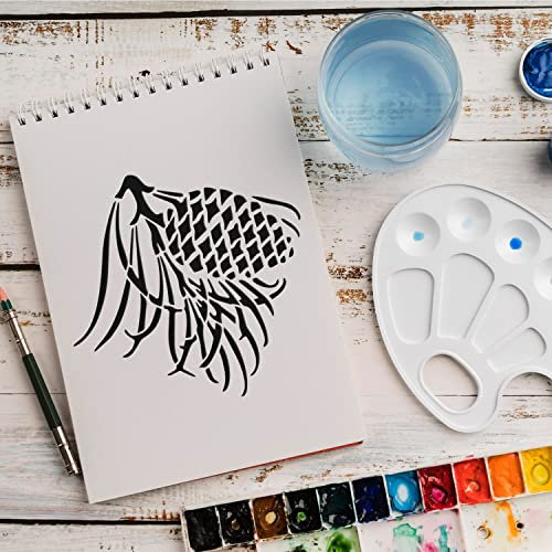 Schablone Tannenzapfen Pflanze v1 Design Stencil DIY Airbrush Muster Wandgestaltung Sprühschablone 15 x 15 cm