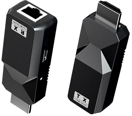 urcollections Rallonge HDMI sur Cat5e/6/7 HDMI vers RJ45 Ethernet Réseau Convertisseur Répéteur jusqu'à 120 m HDMI Non compressé Émetteur Récepteur Prise en charge HD 1080p 3D