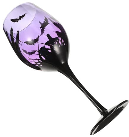 PRETYZOOM verre à vin d'Halloween Verre à vin Halloween Coupe à cocktail Halloween Coupe à vin décor d'Halloween tasses claires gobelet réutilisable gobelet en verre Un verre Violet,mauve