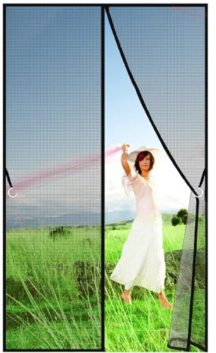 Zanzariera Magnetica, 50x145cm Zanzariere Magnetiche Per Porte finestre su Misura, Chiusura Automatica Nero Personalizzabile