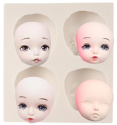 MINFEIDMS Stampi per il viso umano in silicone per il viso del bambino forma di fondente della bambola per il cioccolato per la decorazione della torta cupcake topper caramelle polimero argilla pasta