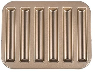 Yooghuge Moldes de silicona para hornear, molde de palitos de galletas de acero al carbono, molde de pan cilíndrico 3D
