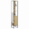 IDMarket - Meuble colonne salle de bain DETROIT 1 porte avec miroir et étagères design industriel
