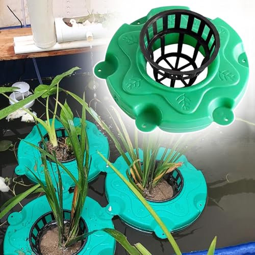 Schwimmender Blumentopf, rund, für Teiche, Hydrokultursystem zum Züchten von Wasserpflanzen, Setzlingstöpfe, Körbe, künstlicher schwimmender Blumentopf (Farbe: Pflanzgefäß A, Größe: 10 Stück)
