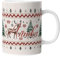 Moderne Weihnachtstasse personalisiert mit Namen | Tasse zu Weihnachten Keramik Kaffeetasse Weihnachtsmotiv Nikolaus Geschenk für Kinder Retro Muster rot | mug-xmasZ-1