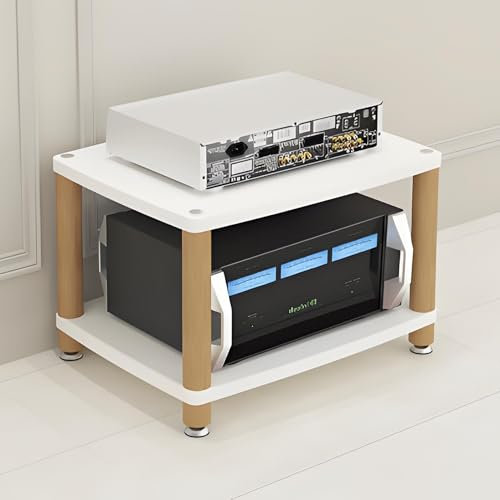 YQMHEZ 2/3/4-stufig Phonoschrank, Audio Rack HiFi Regal, Stereo-Rack-Eck-TV-Ständer, Audio-Video-Komponentenschrank, Record Player Stand, für Zuhause/Büro/Kino(Wit,23.6x18.8x18.1in)
