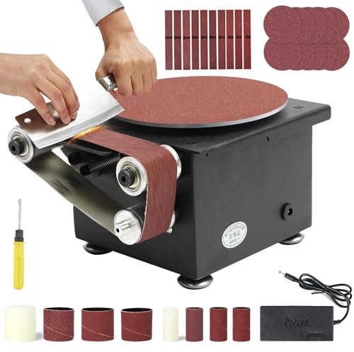 Mini Belt Disc Sander Belt Sander, 6-Inch Sanding Disc, 7 Speed Power Sanding Machine Bench Grinder, Small Sander Machine, For Model Crafts Jewelry DIY, Wood Metal Working(Model b)