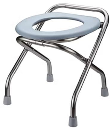 Tabouret De Toilette, Chaise Toilette Portable Acier Inoxydable, Chaise de douche de chevet pliable pour Personnes Âgées Femmes enceintes Et Handicapées (Une seule couleur, 42cm)